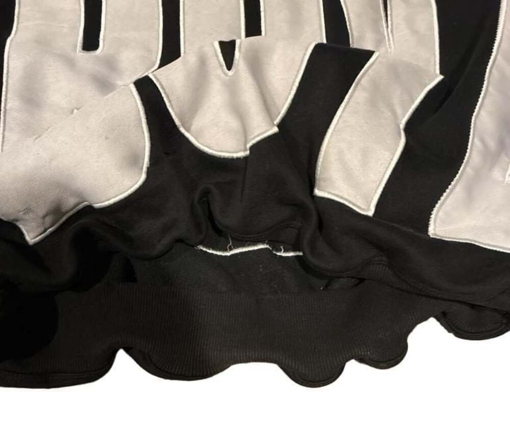 Warboyz Black Cropped Hoodie with White Boyz Logo and Peace Sign - Picture 5 of 6